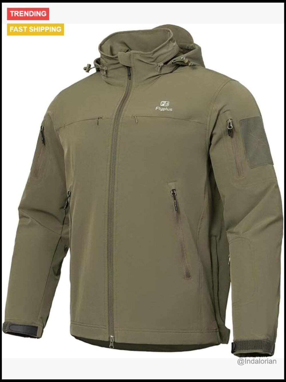 Men's Tactical Hooded Jacket Stretch Water-Resistant Lightweight Multi-Pocket